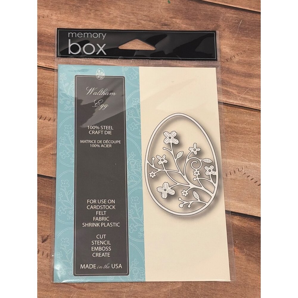 NIP MEMORY BOX 99334 WALTHAM EGG STEEL CRAFT DIE EASTER